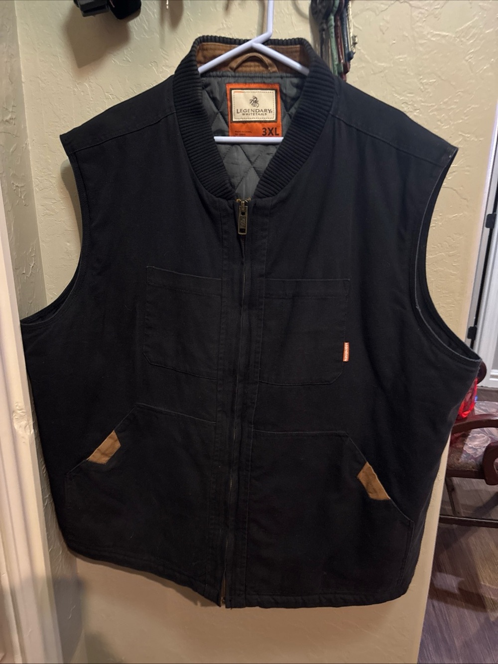 Legendary Whitetails 3XL Black Canvas Concealed Carry Vest Quilted Hunting Work